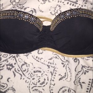 Victoria's Secret sequin black swim top
