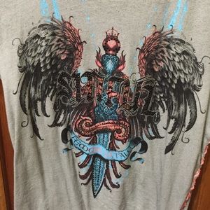 Sinful knife shirt orange cheetah print