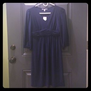 Petite small navy blue 3/4 sleeve dress