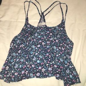 Double Strap Racer Back Daisy Printed Tank