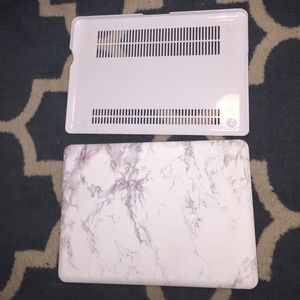 White & Grey Marble Hardshell MacBook Pro 13" Case