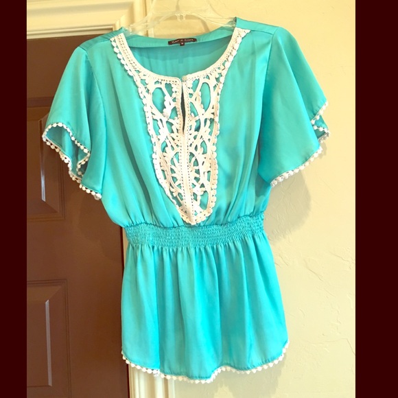 Tops - Turquoise Blouse-size M