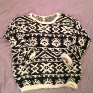 Bethany Mota large fuzzy sweater