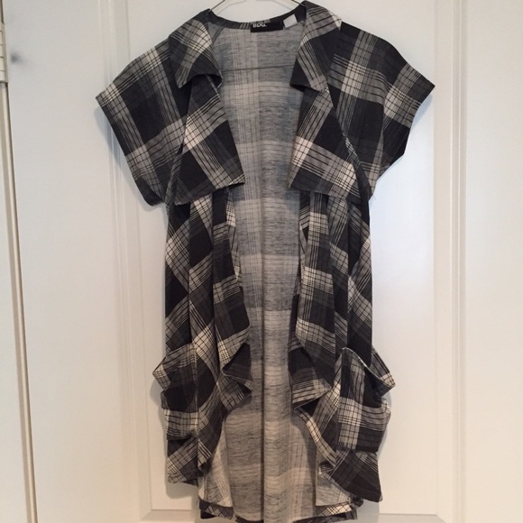 BDG Gray Short Sleeve Flannel Vest from UO - Picture 3 of 3