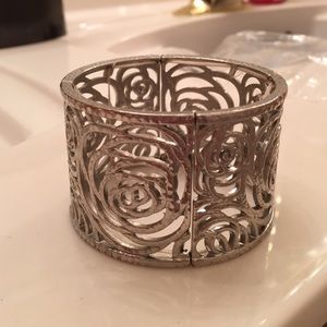 Silver Rose Cuff