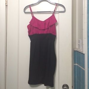 Pink and black dress