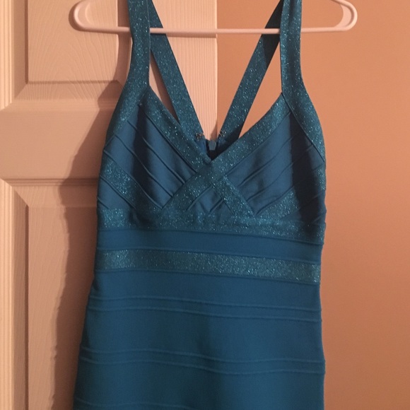 Printed Fit & Flared Golden Print Teal Blue Dress