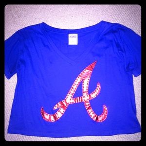 PINK Atlanta braves crop top NWOT