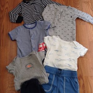 Carters mustache / fire engine for baby boy