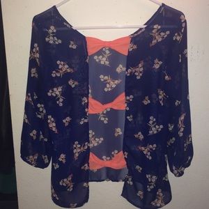 3/4 sleeve bow top