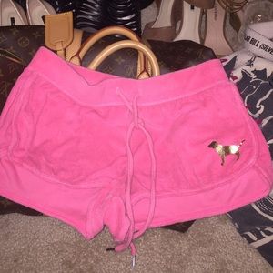 Coral and gold VS pink shorts