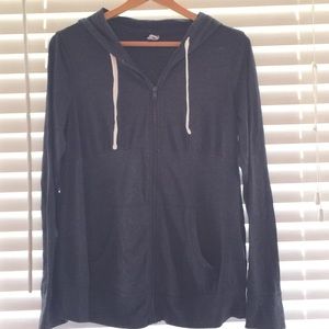 Maternity dark gray hoodie jacket