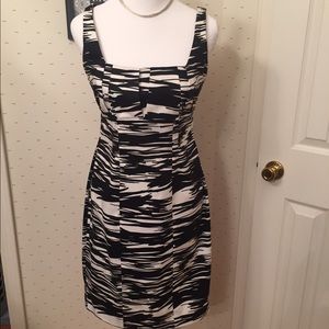 Calvin Klein black and white knee length dress