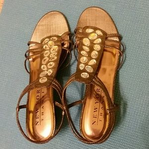 Silver jeweled wedges