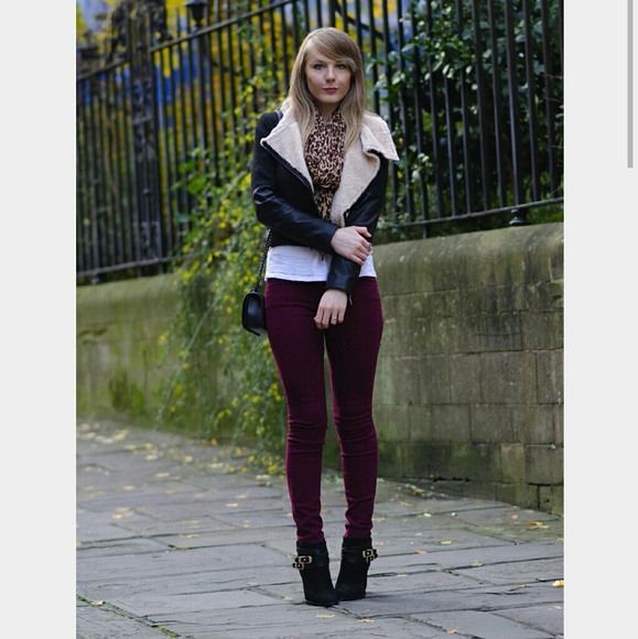 Merlot Colored Skinny Jeans