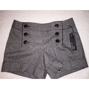 Express Editor black high waist tweed shorts 4