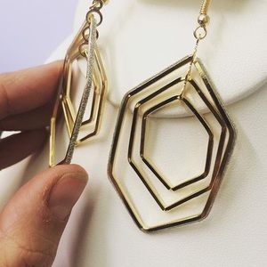 Hexagon sparkle earrings