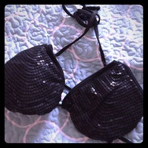 Sparkle black swimsuit top