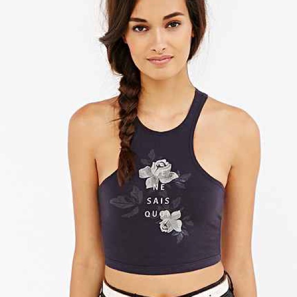 Urban Outfitters Tops - Urban Outfitters Black Graphic Crop Top