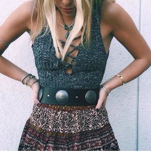 LF Lace-up Bodysuit - Charcoal Grey XS