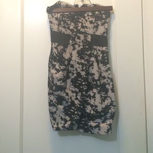 Black and gray bodycon dress