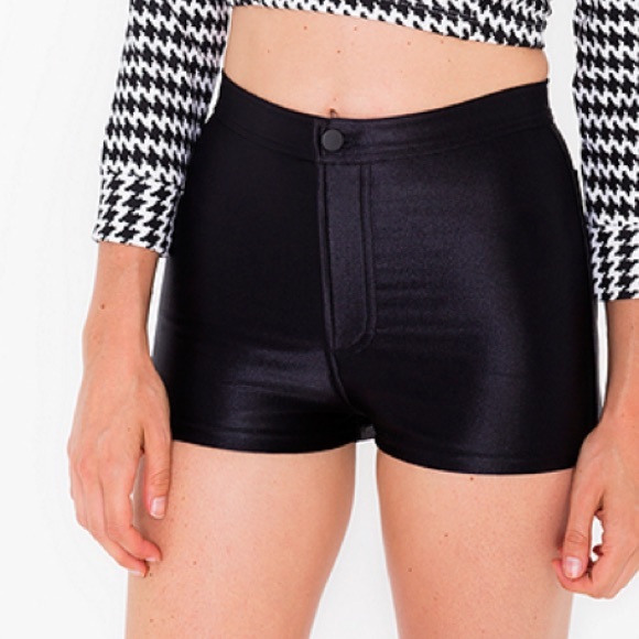American apparel black disco shorts