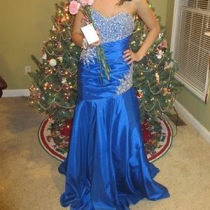 Royal blue prom/pageant dress