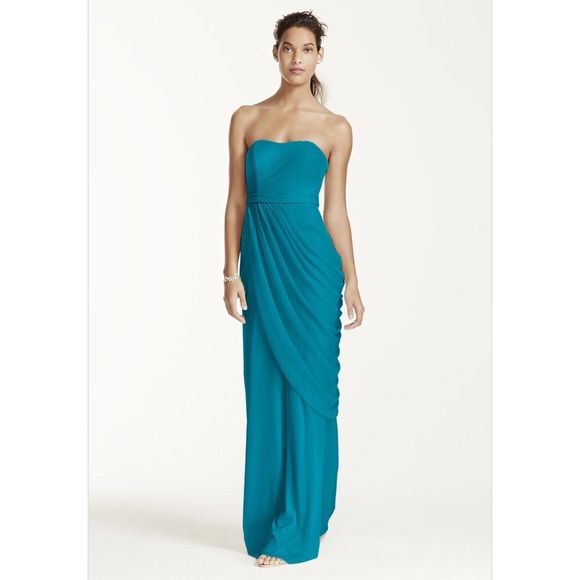 David's Bridal Long Strapless Dress