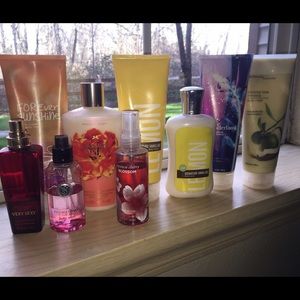 Mostly full assorted lotions and perfumes