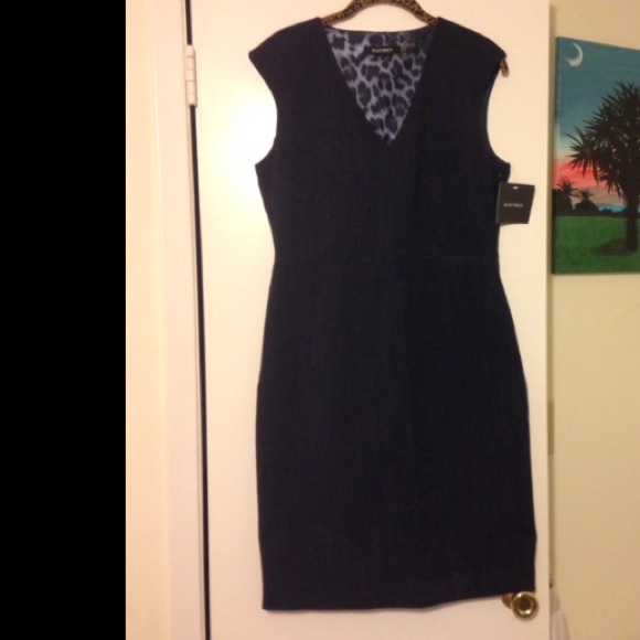 NWT Ellen Tracy Navy sheath dress size 10