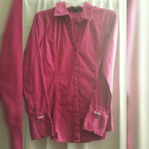 Bundle of two Express Fushia V-neck button downs