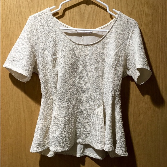 Peplum cream and sparkly top
