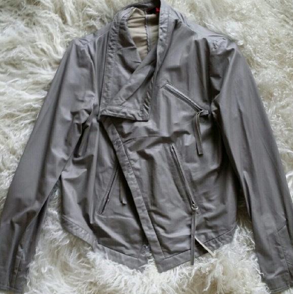5/48 grey leather jacket