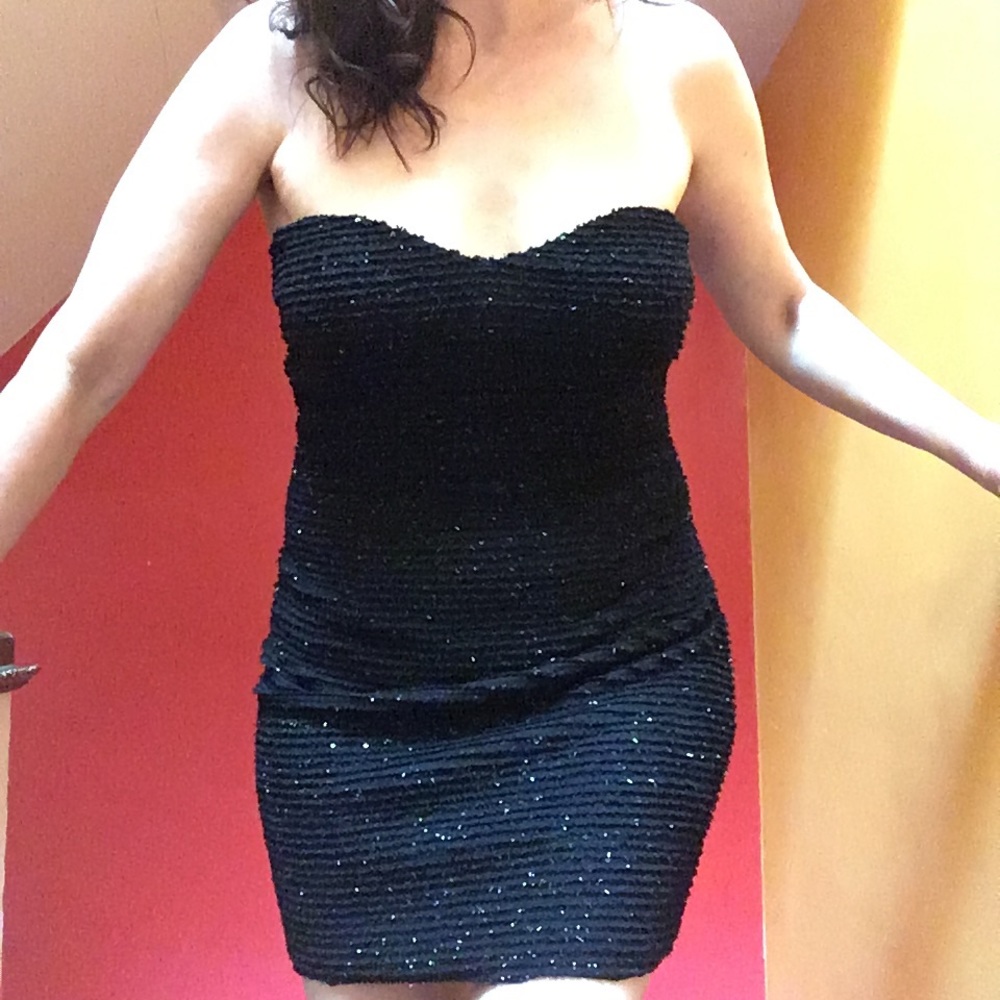 Vintage '90s little black sparkle dress