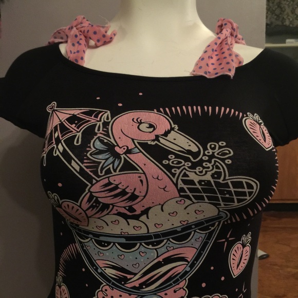 Pink Flamingo Rockabilly Tee
