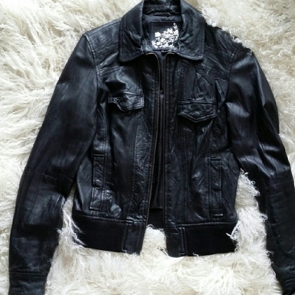 Zara TRF black leather jacket