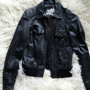 Zara TRF black leather jacket