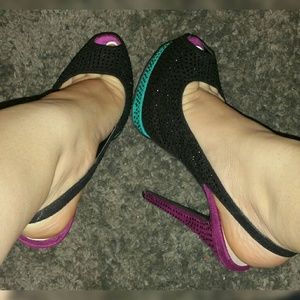 Olsenboye purple and torquoise studded platforms