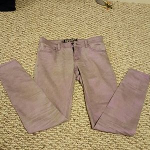 Lip service purple metallic skinny jeans
