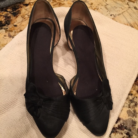 Black satin espadrilles wedges - Picture 1 of 3