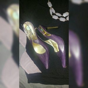 D&G purple and gold heels with slingback