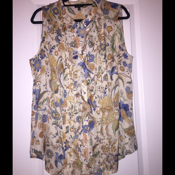 Talbots Woman 14W Silk  Sleeveless Blouse