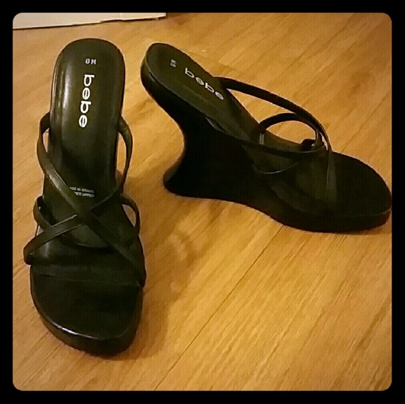 bebe Curved Wedge Sandals