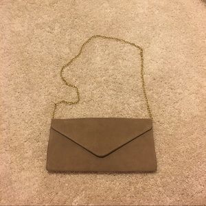 Steve Madden Suede Clutch Tan