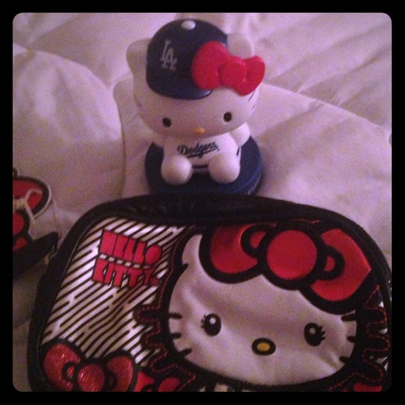 Hello Kitty Makeup Bag and Bobblehead