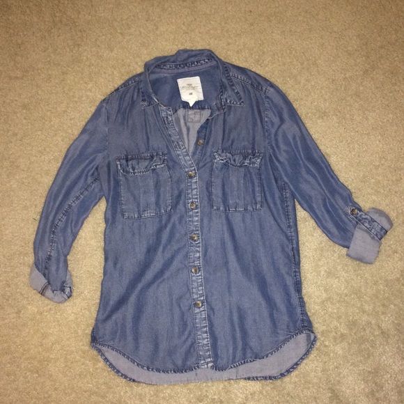 Long sleeve denim H&M button up shirt
