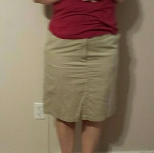 Lands' End khaki skirt.