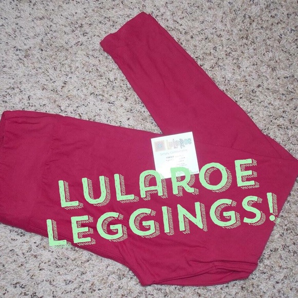 Red lularoe one size leggings
