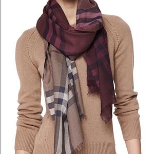 Burberry Ombré Check Gauze Scarf