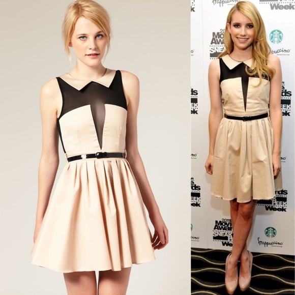 New ASOS Mesh Mini Dress with Peter Pan Collar 8 - Picture 2 of 4